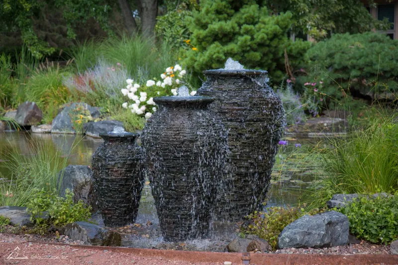 Stacked Slate Urn Fountain